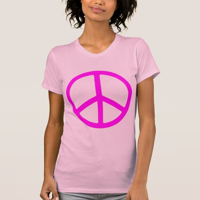Skinny Pink Peace Symbol T-Shirt (Front)