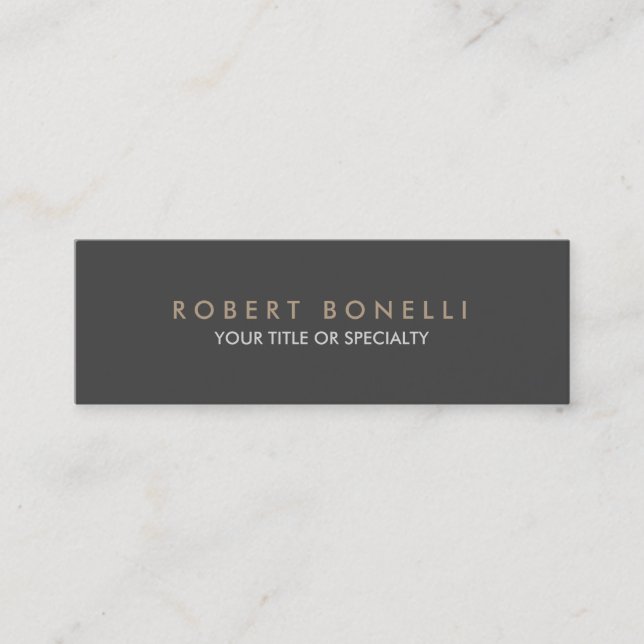 Skinny Plain Exclusive Gray Mini Business Card (Front)