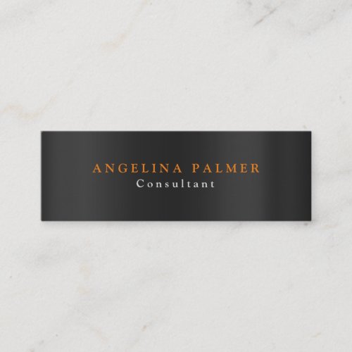 Skinny Plain Modern Gray Background Original Mini Business Card