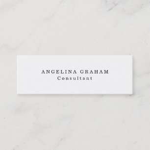 Skinny Plain Trendy White Professional Creative Mini Business Card