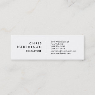 Skinny Plain White Attractive Business Card