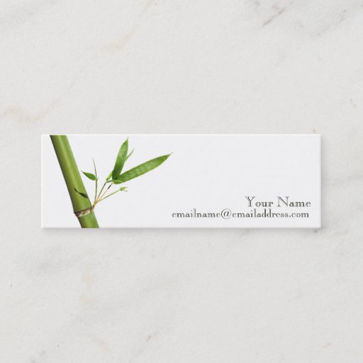 Customizable Skinny Profile Card - bamboo Business Card Templates