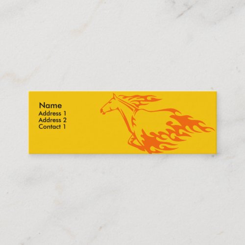 Skinny Profile Card - Flaming Horse Business Card Templates