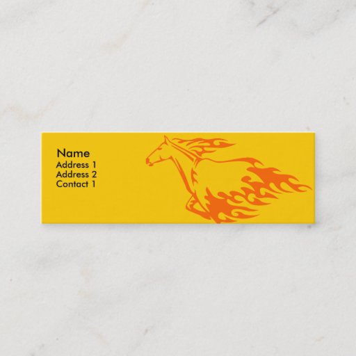 Customizable Skinny Profile Card - Flaming Horse Business Card Templates