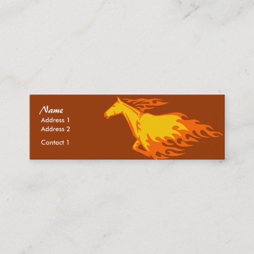 Customizable Skinny Profile Card - Flaming Horse Business Card