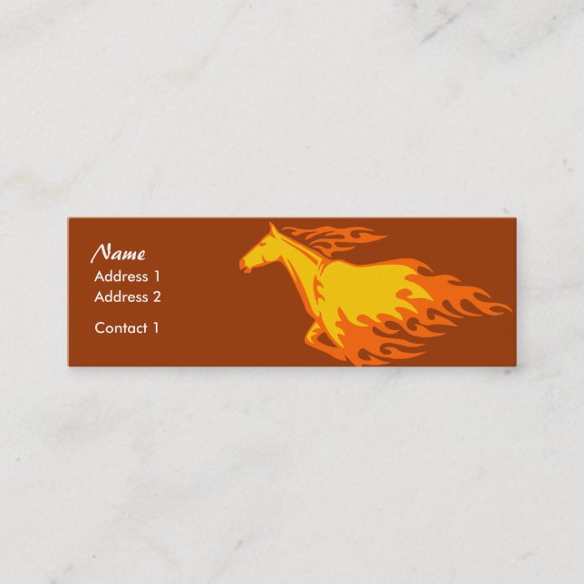 Skinny Profile Card - Flaming Horse (Front)