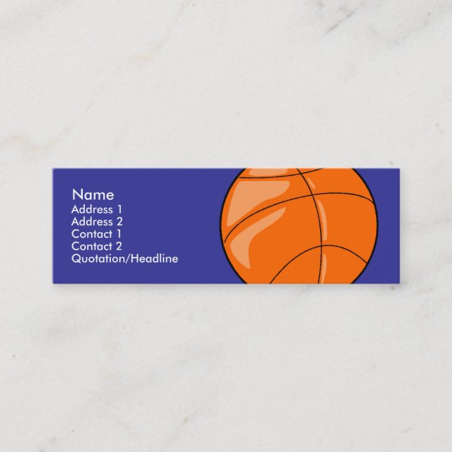 Skinny Profile Card Template - Basketball (Front)