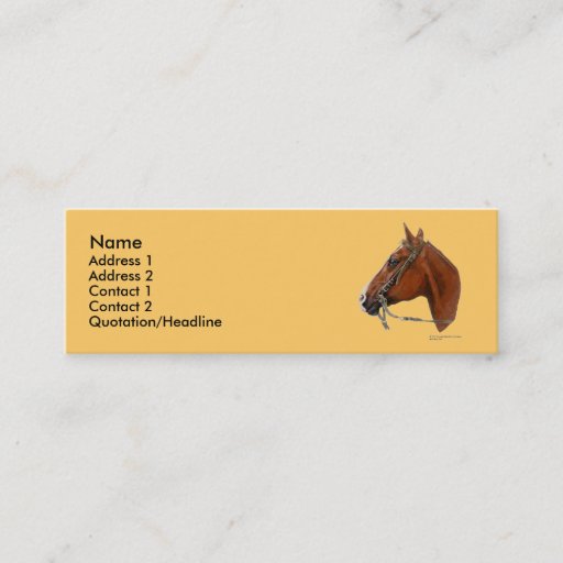 Customizable Skinny Profile Card Template - Horse Business Card