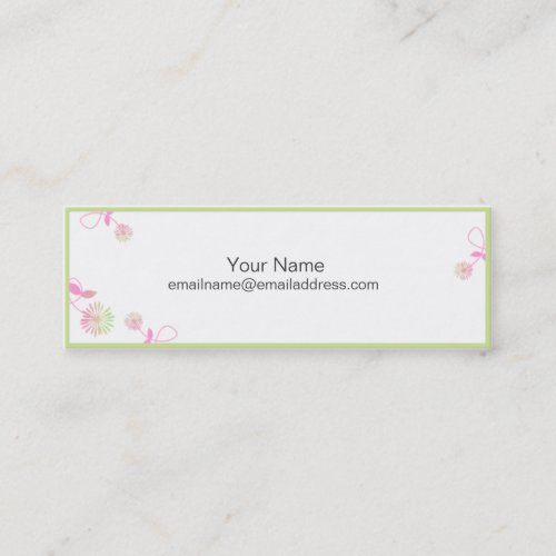 Skinny Profile Card _ Tiny Swirly Flowers