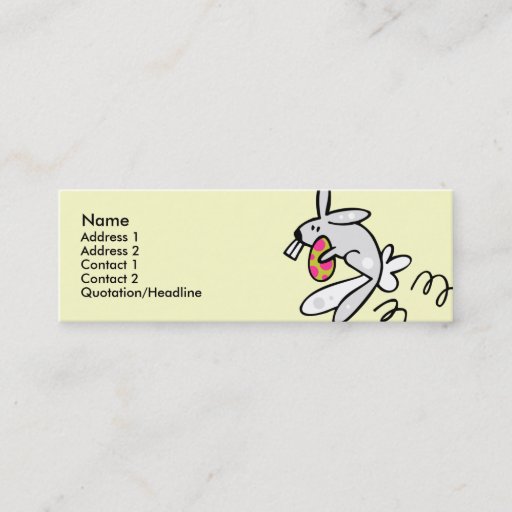 Customizable Skinny Profile Template - Easter Bunny Business Card Template