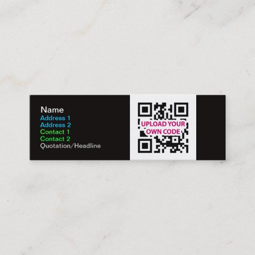 Customizable Skinny QR Code Business Cards