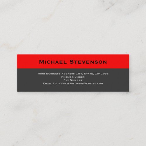 Skinny Red Grey Consultant Business Card