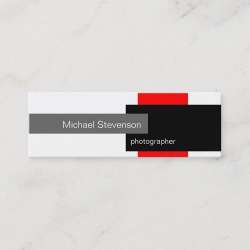 Skinny Red Grey White Black Business Card