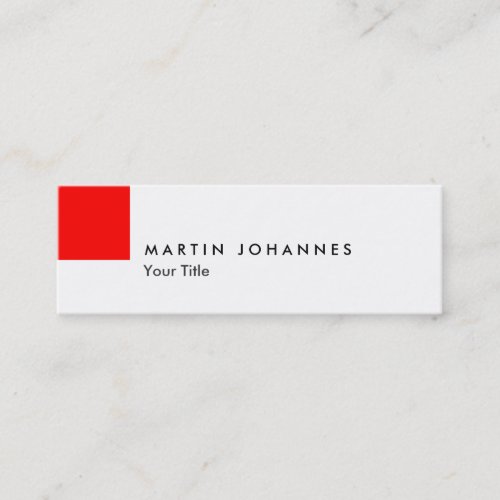 Skinny red white professional business card