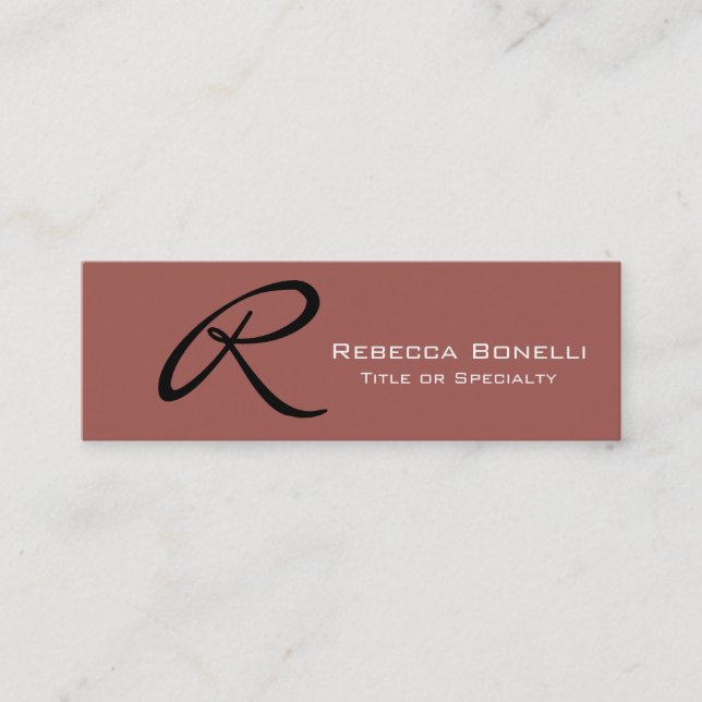 Skinny Redwood Monogram Consultant Business Card (Front)