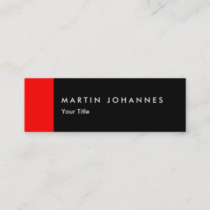 Skinny slim black red professional business card
