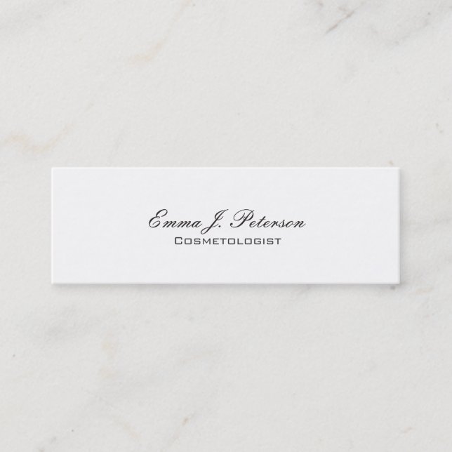 Skinny Slim Cosmetologist Makeup Artist Consutant Mini Business Card (Front)