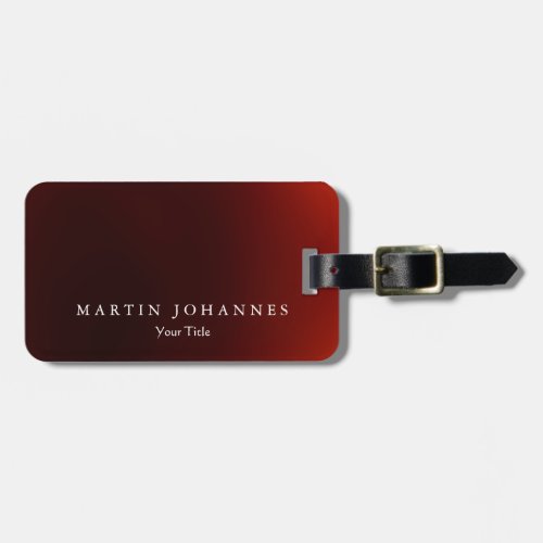Skinny slim dark red professional business card luggage tag