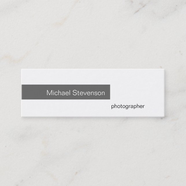 Skinny Slim Grey White Black Business Card (Front)