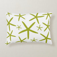 Skinny Starfish | Chartreuse Green Accent Pillow