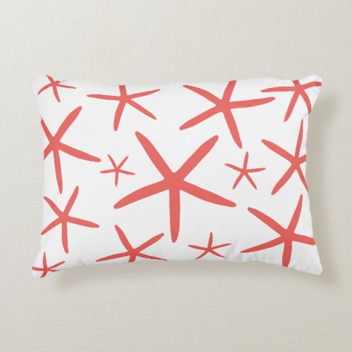 Skinny Starfish  Coral Decorative Pillow