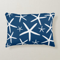 Skinny Starfish | Navy Blue Decorative Pillow