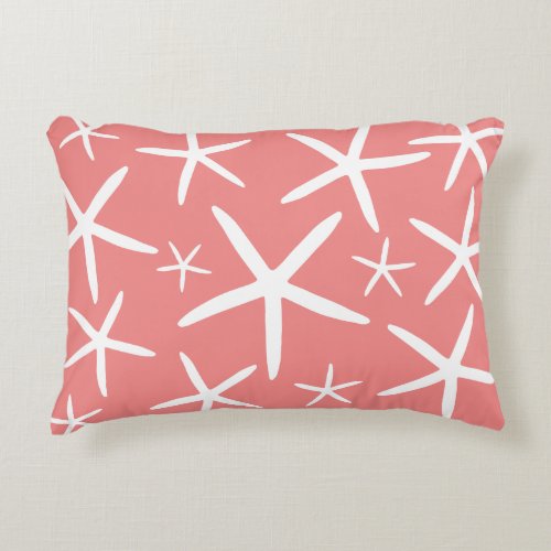 Skinny Starfish  Papaya Decorative Pillow