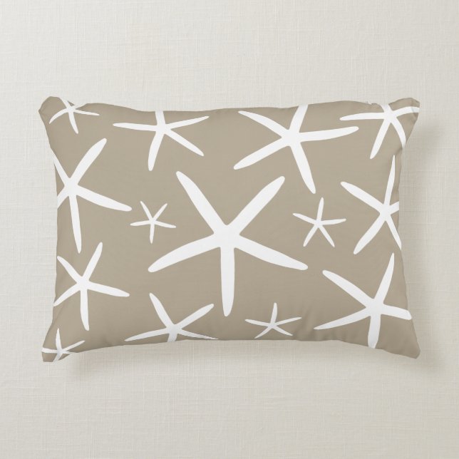 Skinny Starfish | Tan Sand Decorative Pillow (Front)