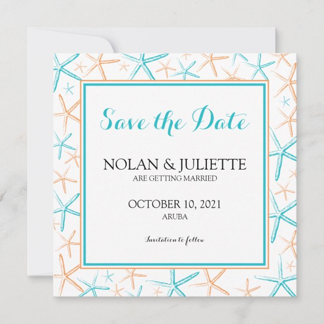 Skinny Starfish Wedding Save the Date (Front)