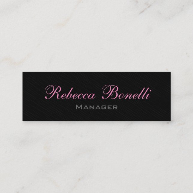 Skinny Style Pink Gray Black Manager Business Card (Front)