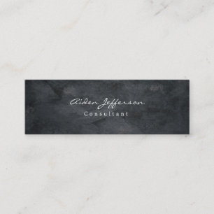 Skinny Stylish Grey Minimalist Plain Mini Business Card