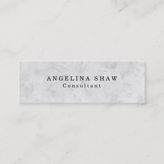 Skinny Stylish Plain Simple Grey Professional Mini Business Card (Front)