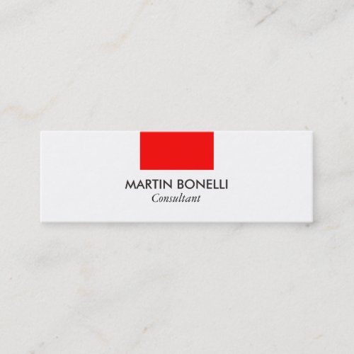 Skinny Stylish White Red Standard Business Card