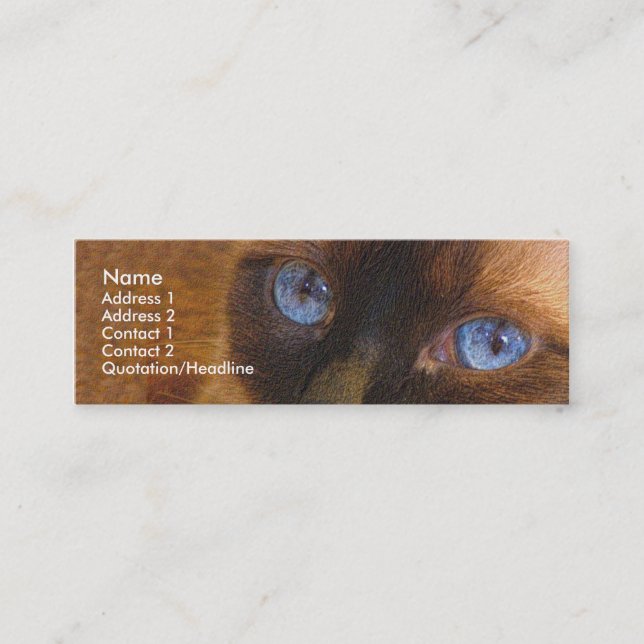 Skinny Template - Siamese Cat Mini Business Card (Front)