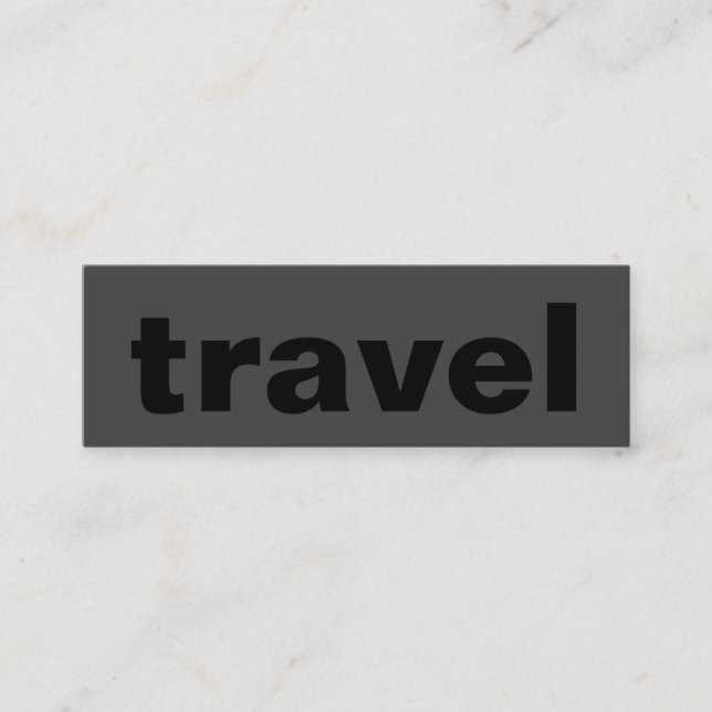 Skinny Trend Grey Black Travel Agent Business Card (Front)