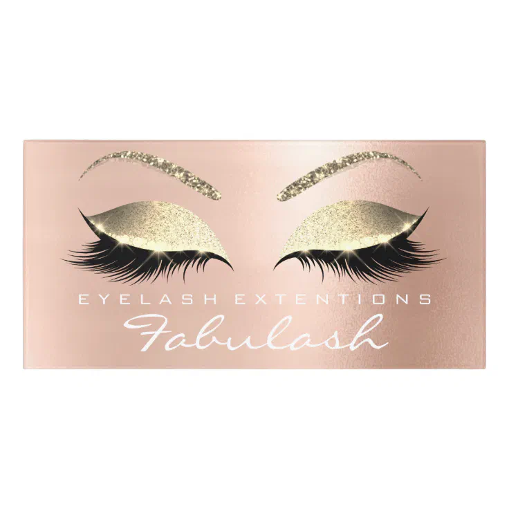 Skinny VIP Glitter Gold Beauty Salon Lashes Makeup Door Sign Zazzle
