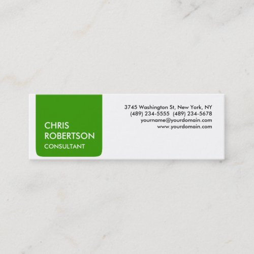 Skinny White Green Stripe Attractive Business Card