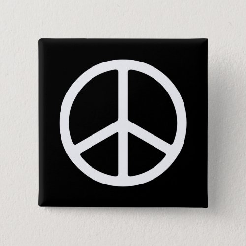 Skinny White Peace Symbol Pinback Button