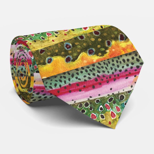 Skins of Three Beautiful Trout Tie (Rolled)