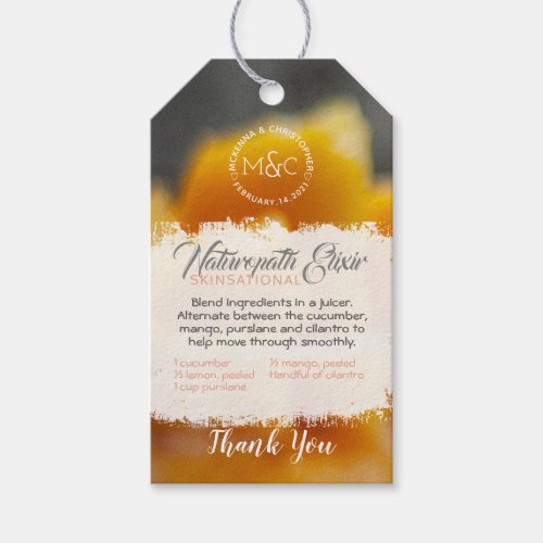 Skinsational Monogram Recipe Thank You Gift Tags