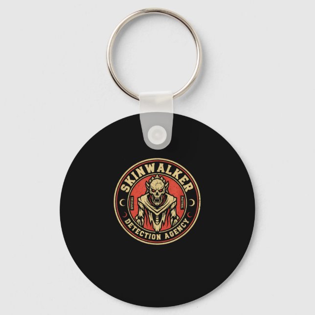 Skinwalker Detection Agency Funny Cryptid Skinwalk Keychain (Front)