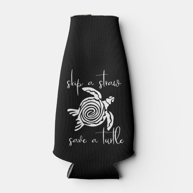 Skip a Straw Save a Turtle Bottle Cooler (Front)