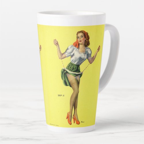 Skip it Pretty  Pin up girl Vintage art Latte Mug