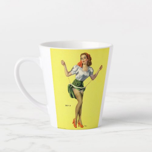 Skip it Pretty  Pin up girl Vintage art Latte Mug