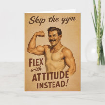 Skip the Gym Vintage Poster | Retro Fitness Humor