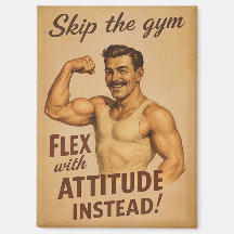 Skip the Gym Vintage Poster | Retro Fitness Humor