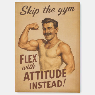Skip the Gym Vintage Poster | Retro Fitness Humor  Magnet