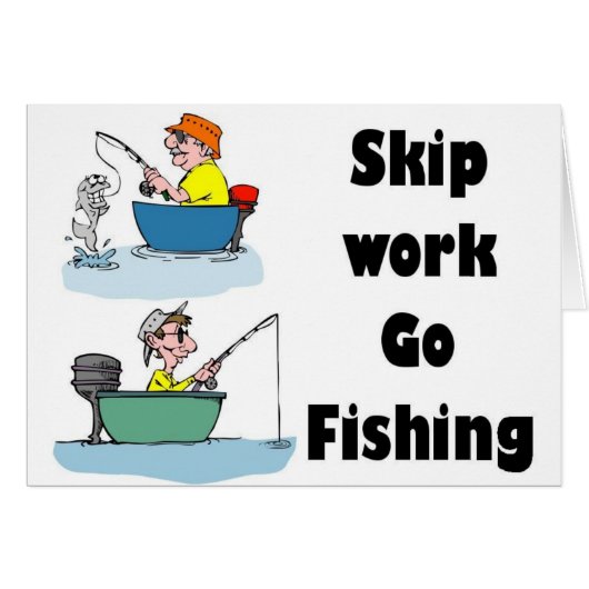 skip work go fishing merchandise cards (Front Horizontal)