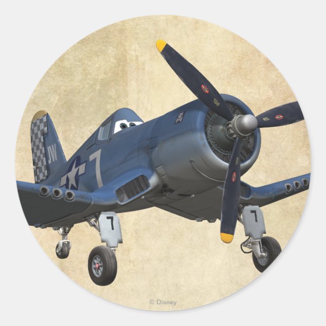 Skipper 1 classic round sticker (Front)