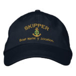 Skipper Anchor Personalized Your Name Embroidered Baseball Hat at Zazzle